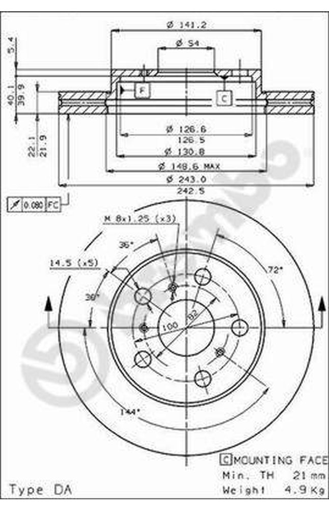 Immagine per Disco Freno  (pz 1) ventilato da Autozona