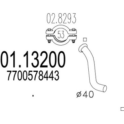 tubo gas scarico mts 01.13200