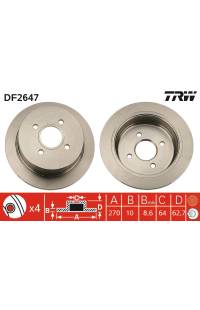 Disco  freno TRW 161-DF2647