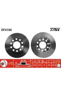 Disco  freno TRW 161-DF4186