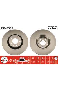 Disco  freno TRW 161-DF4358S
