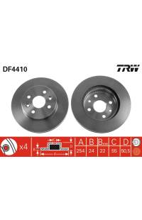 Disco  freno TRW 161-DF4410
