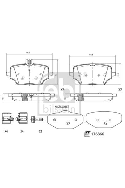 Set di pastiglie, freno a disco febi-bilstein 101-176866