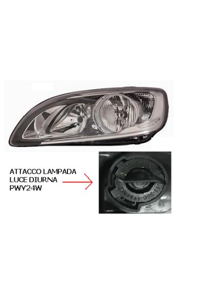 proiettore h7-h9 con motor. elettrico con luce diurna a led lato sinistro (conducente) depo 1023-10553