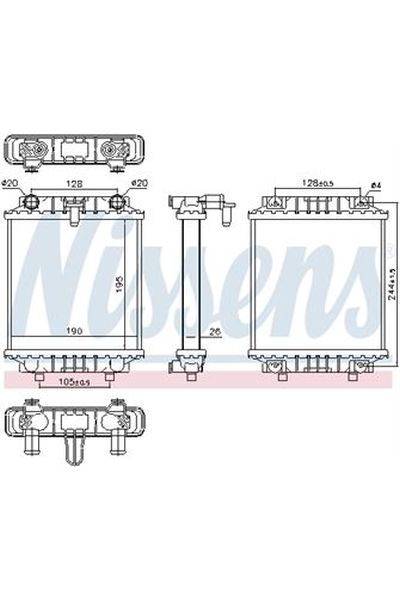 Radiatore bassa temperatura, Intercooler NISSENS 123-60339
