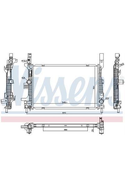 Radiatore, Raffreddamento motore NISSENS 123-606033