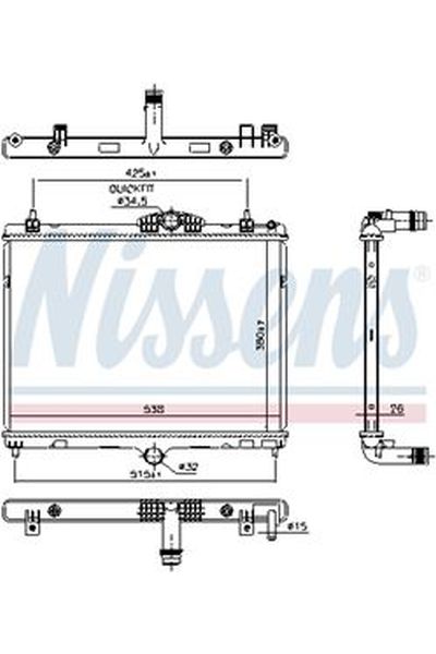 Radiatore, Raffreddamento motore NISSENS 123-606055