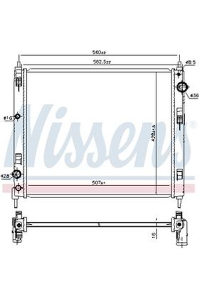 Radiatore, Raffreddamento motore NISSENS 123-606119