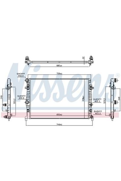 Radiatore, Raffreddamento motore NISSENS 123-606218