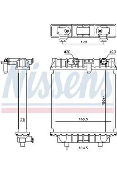 Radiatore, Raffreddamento motore NISSENS 123-606644