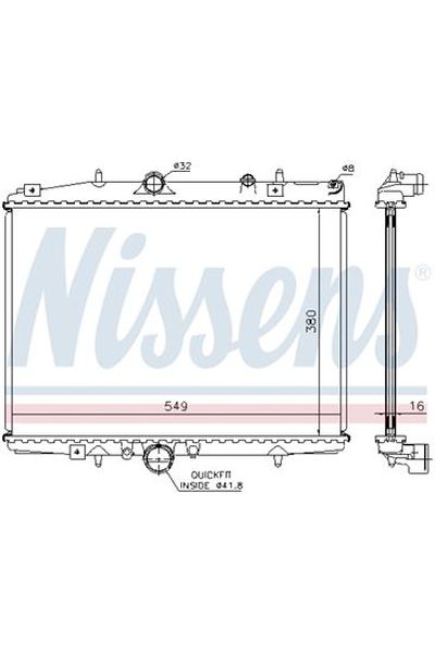 Radiatore, Raffreddamento motore NISSENS 123-61291A