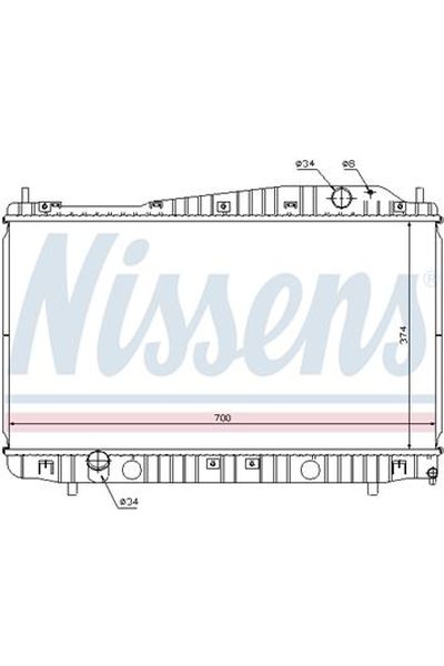 Radiatore, Raffreddamento motore NISSENS 123-61638