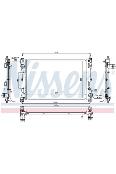 Radiatore, Raffreddamento motore NISSENS 123-617854