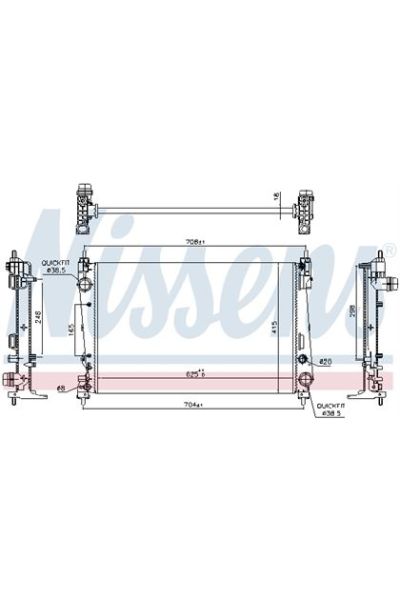 Radiatore, Raffreddamento motore NISSENS 123-617864