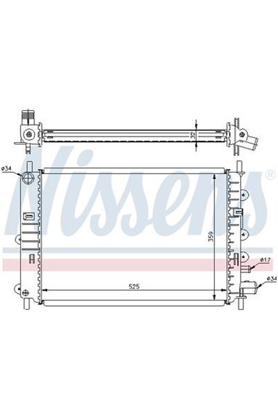 Radiatore, Raffreddamento motore NISSENS 123-62217A