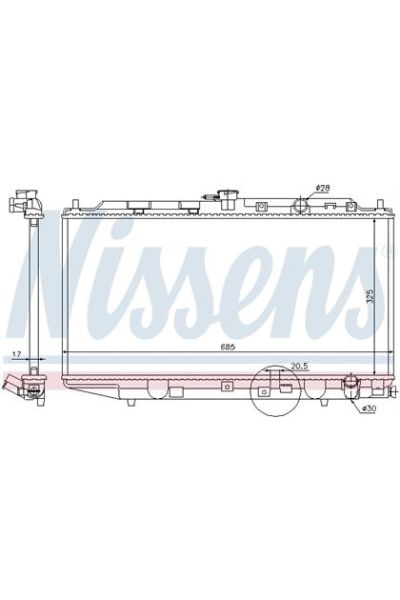 Radiatore, Raffreddamento motore NISSENS 123-62276
