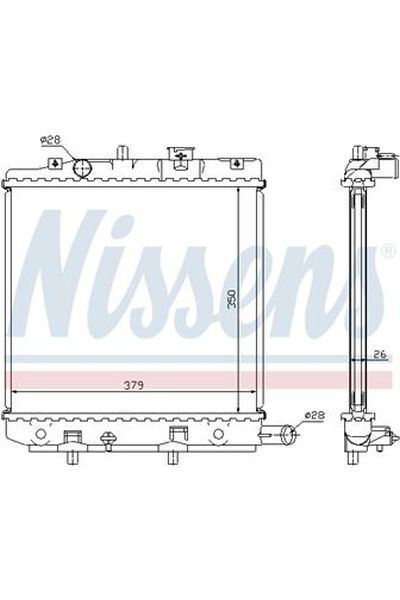 Radiatore, Raffreddamento motore NISSENS 123-62455A