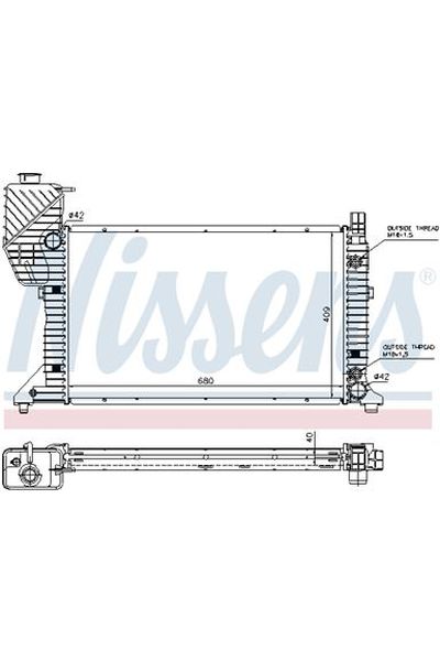 Radiatore, Raffreddamento motore NISSENS 123-62686A