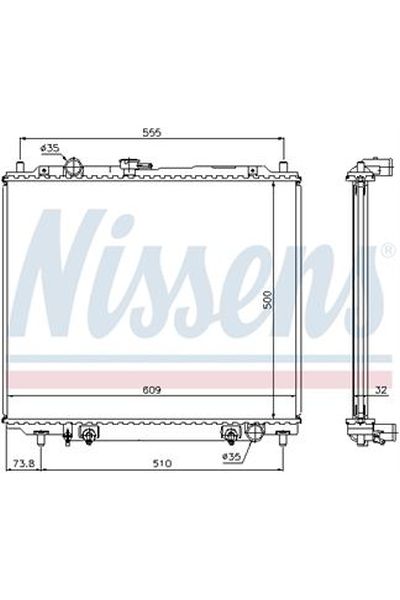 Radiatore, Raffreddamento motore NISSENS 123-62853