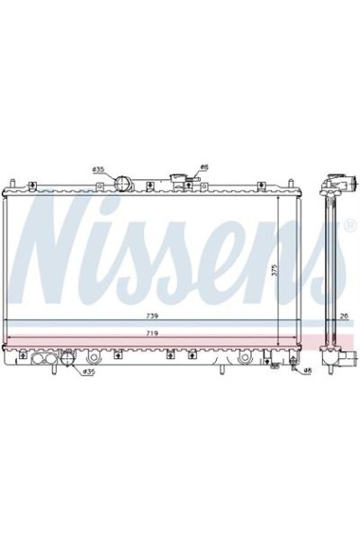 Radiatore, Raffreddamento motore NISSENS 123-62868A