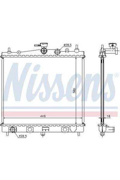Radiatore, Raffreddamento motore NISSENS 123-62902A