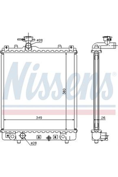 Radiatore, Raffreddamento motore NISSENS 123-63014A