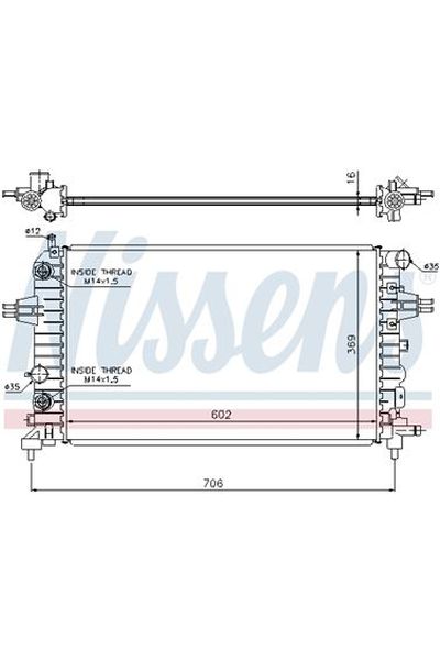 Radiatore, Raffreddamento motore NISSENS 123-63027A