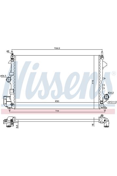 Radiatore, Raffreddamento motore NISSENS 123-630789