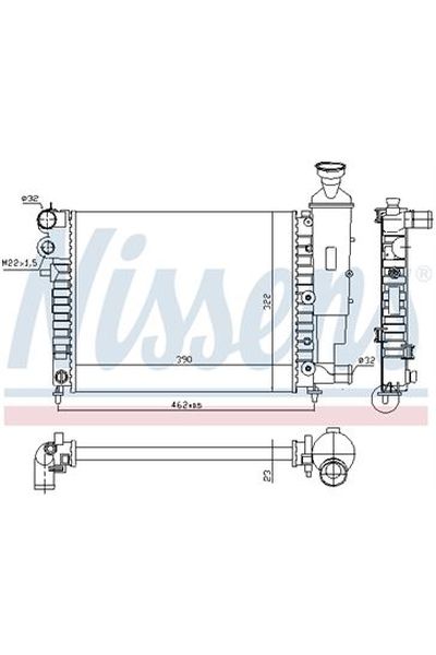 Radiatore, Raffreddamento motore NISSENS 123-63522