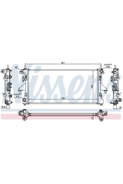 Radiatore, Raffreddamento motore NISSENS 123-63556