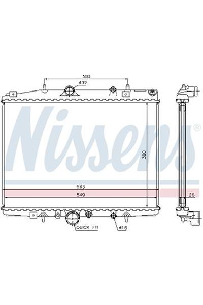 Radiatore, Raffreddamento motore NISSENS 123-63703