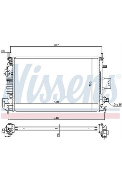Radiatore, Raffreddamento motore NISSENS 123-640302