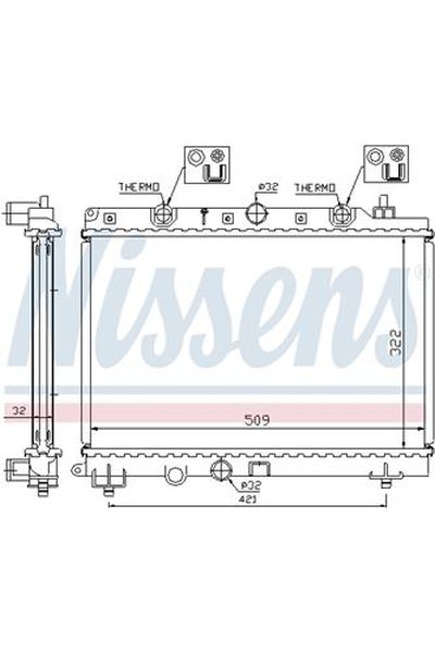 Radiatore, Raffreddamento motore NISSENS 123-64304A