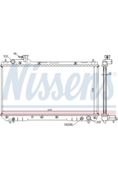 Radiatore, Raffreddamento motore NISSENS 123-64629A