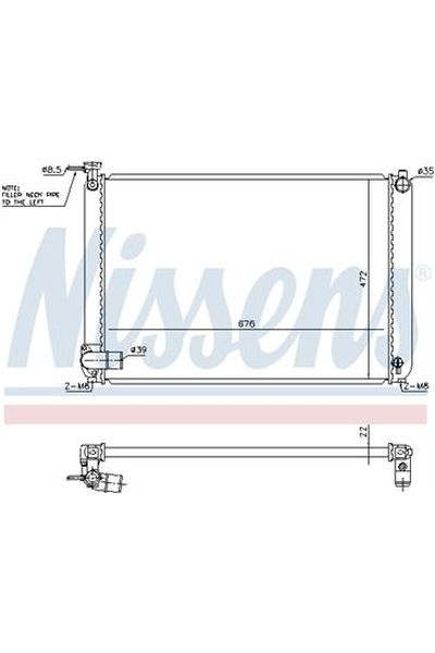 Radiatore, Raffreddamento motore NISSENS 123-646829