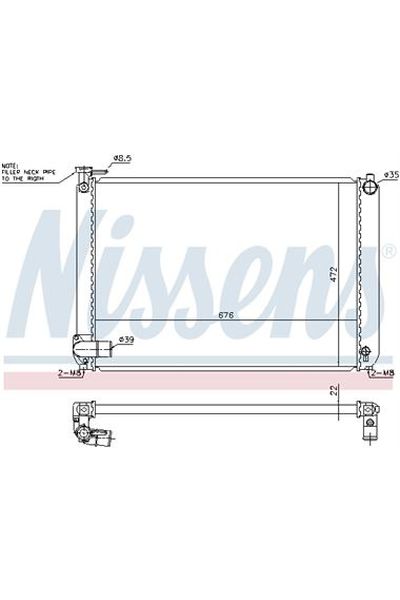 Radiatore, Raffreddamento motore NISSENS 123-646913