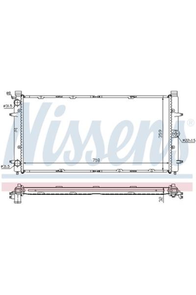 Radiatore, Raffreddamento motore NISSENS 123-65273A