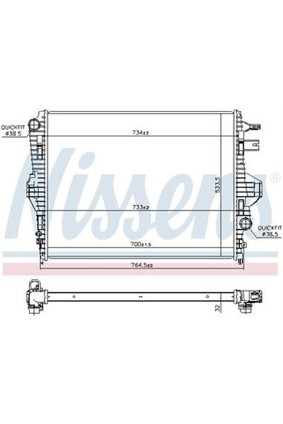Radiatore, Raffreddamento motore NISSENS 123-65297