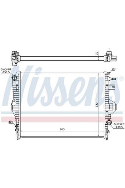 Radiatore, Raffreddamento motore NISSENS 123-65299