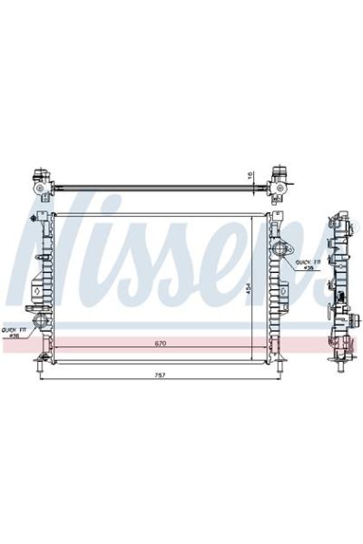 Radiatore, Raffreddamento motore NISSENS 123-66857
