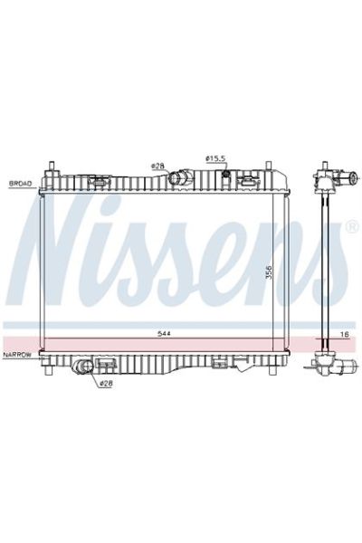 Radiatore, Raffreddamento motore NISSENS 123-66858