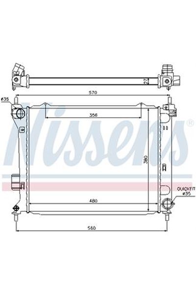 Radiatore, Raffreddamento motore NISSENS 123-67549