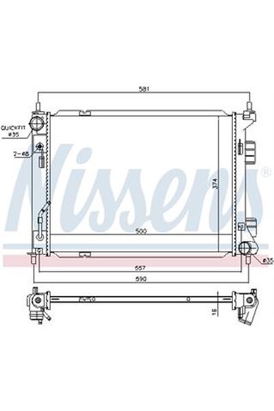 Radiatore, Raffreddamento motore NISSENS 123-67604