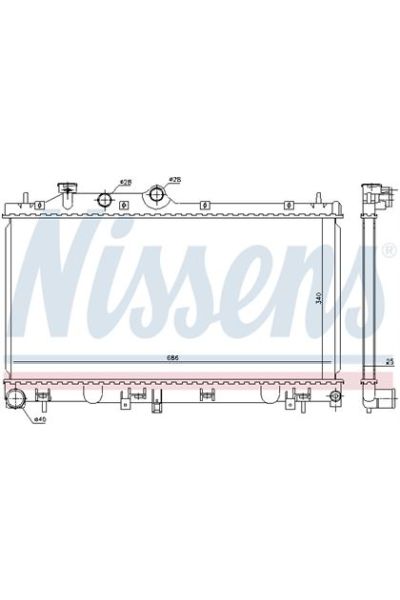 Radiatore, Raffreddamento motore NISSENS 123-67721