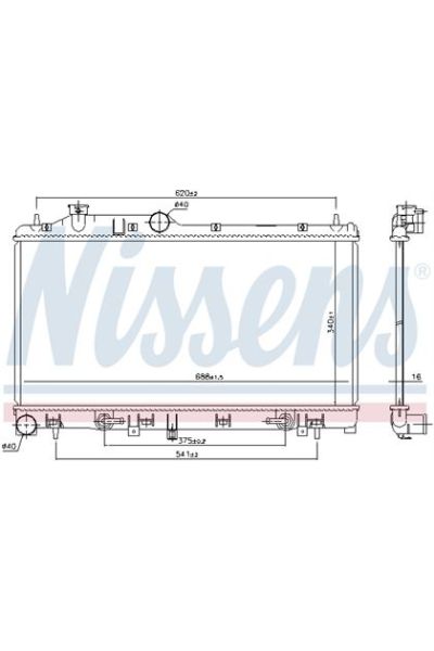 Radiatore, Raffreddamento motore NISSENS 123-67741