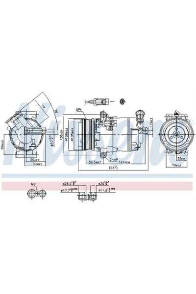 Compressore, Climatizzatore NISSENS 123-890006
