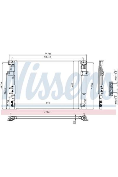 Condensatore, Climatizzatore NISSENS 123-940348