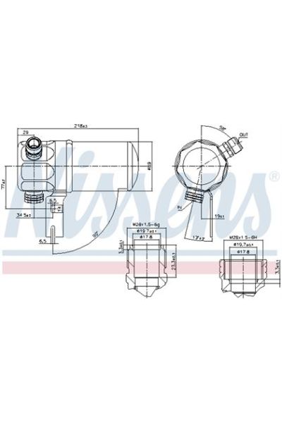 Essiccatore, Climatizzatore NISSENS 123-95263