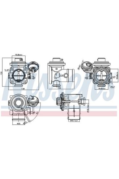 Valvola ricircolo gas scarico-EGR NISSENS 123-98304