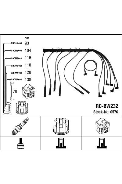 Set di cavi di accensione ngk 15-0576